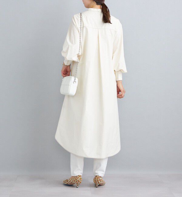 SHIPS for women「〈手洗い可能〉パールモチーフボタンワンピース ストライプ/ソリッド◇」|ワンピース|