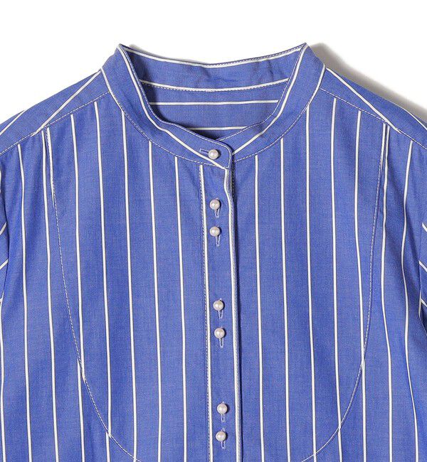 SHIPS for women「〈手洗い可能〉パールモチーフボタンワンピース ストライプ/ソリッド◇」|ワンピース|