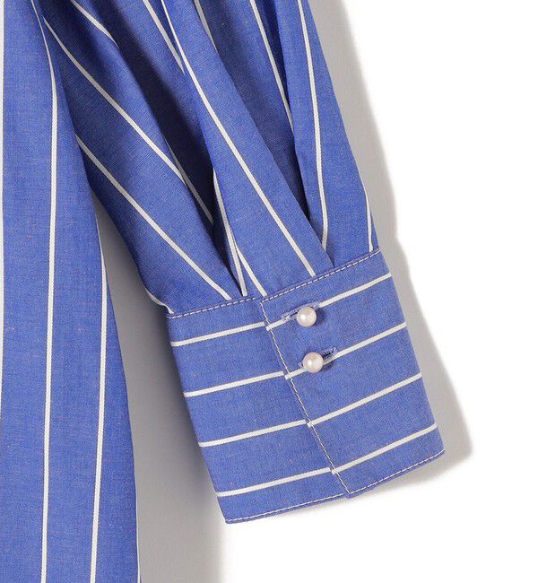 SHIPS for women「〈手洗い可能〉パールモチーフボタンワンピース ストライプ/ソリッド◇」|ワンピース|