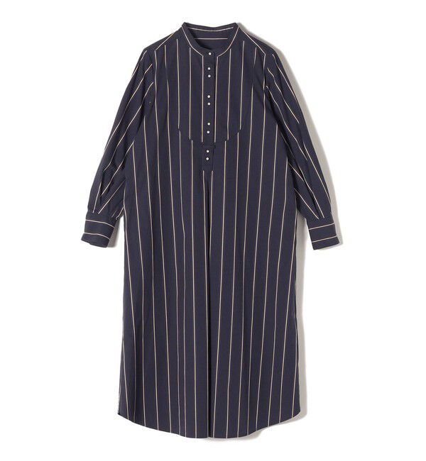 SHIPS for women「〈手洗い可能〉パールモチーフボタンワンピース ストライプ/ソリッド◇」|ワンピース|
