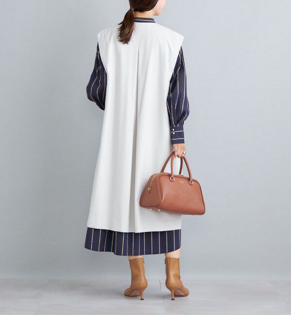 SHIPS for women「〈手洗い可能〉パールモチーフボタンワンピース ストライプ/ソリッド◇」|ワンピース|