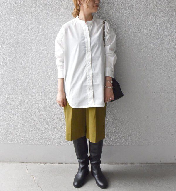 SHIPS any「《一部追加予約》SHIPS any:〈洗濯機可能〉REPREVE バンド カラー シャツ」|シャツ・ブラウス|