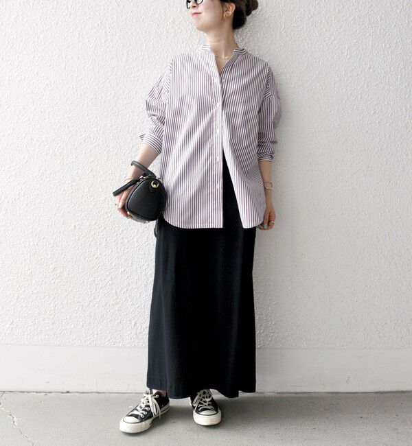 SHIPS any「《一部追加予約》SHIPS any:〈洗濯機可能〉REPREVE バンド カラー シャツ」|シャツ・ブラウス|