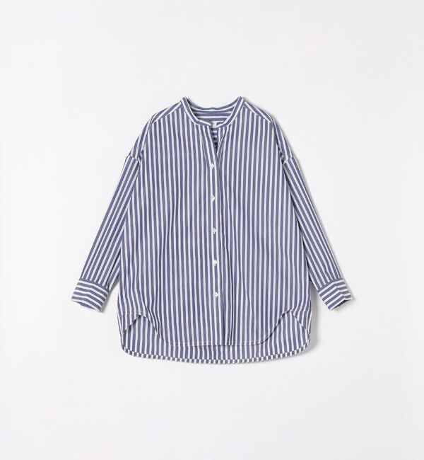 SHIPS any「《一部追加予約》SHIPS any:〈洗濯機可能〉REPREVE バンド カラー シャツ」|シャツ・ブラウス|