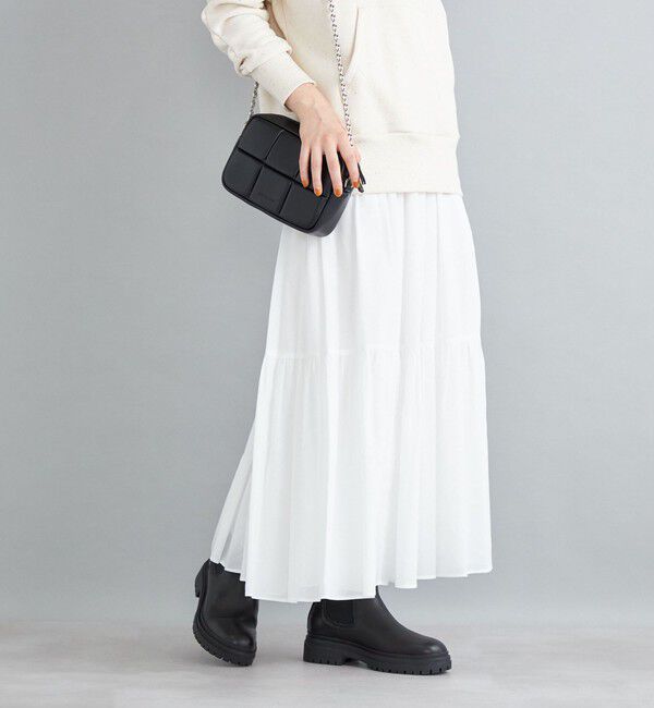 SHIPS for women「〈手洗い可能〉綿ドビー ティアード ギャザースカート◇」|スカート|