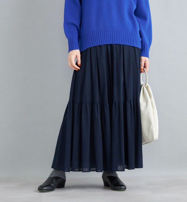 SHIPS for women「〈手洗い可能〉綿ドビー ティアード ギャザースカート◇」|スカート|