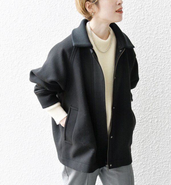 SHIPS any「【WEB限定】SHIPS any: 2WAY ジップ ブルゾン」|ブルゾン・スタジャン|ブラック