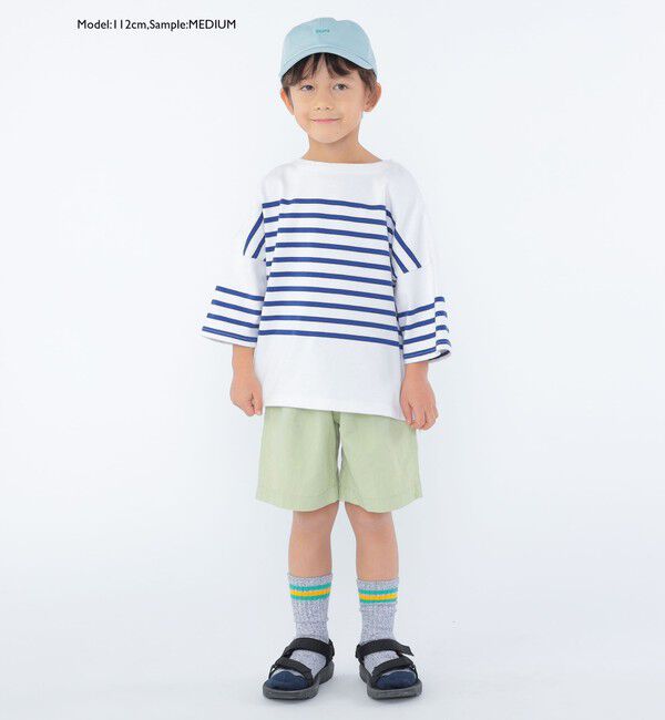 SHIPS KIDS「SHIPS KIDS:100～170cm / パネル ボーダー 半袖 TEE」|Tシャツ・カットソー|