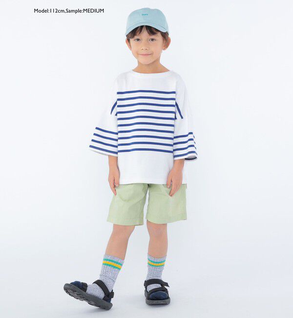 SHIPS KIDS「SHIPS KIDS:100～170cm / パネル ボーダー 半袖 TEE」|Tシャツ・カットソー|