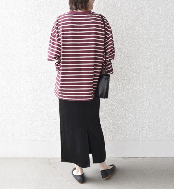 SHIPS for women「* 〈サイズが選べる〉2WAY ワイド スリーブ ボーダー プルオーバー◇」|Tシャツ・カットソー|