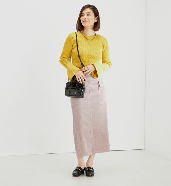 SHIPS for women「〈手洗い可能〉ストレッチ混 細 コーデュロイ ポケット スカート ◇」|スカート|