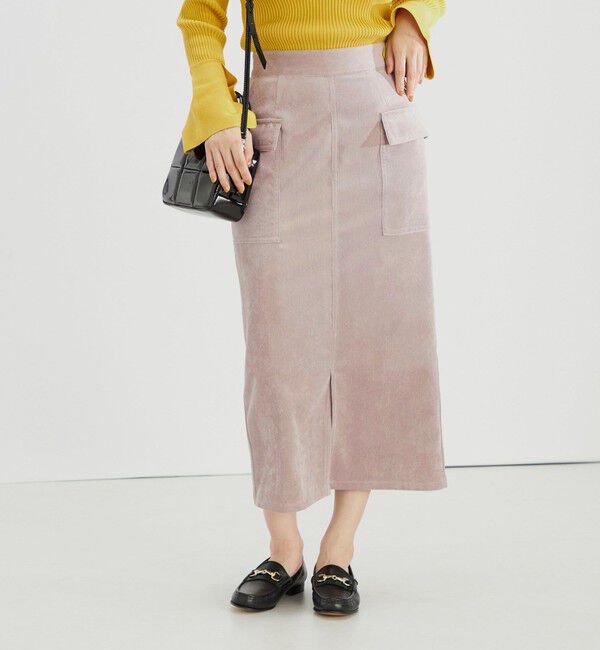 SHIPS for women「〈手洗い可能〉ストレッチ混 細 コーデュロイ ポケット スカート ◇」|スカート|