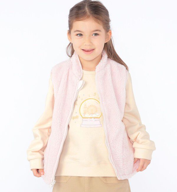 SHIPS KIDS「SHIPS KIDS:100～130cm /〈撥水/手洗い可能〉ボア リバーシブル ベスト」|ダウンベスト・ベスト|