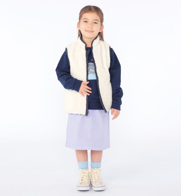 SHIPS KIDS「SHIPS KIDS:100～130cm /〈撥水/手洗い可能〉ボア リバーシブル ベスト」|ダウンベスト・ベスト|