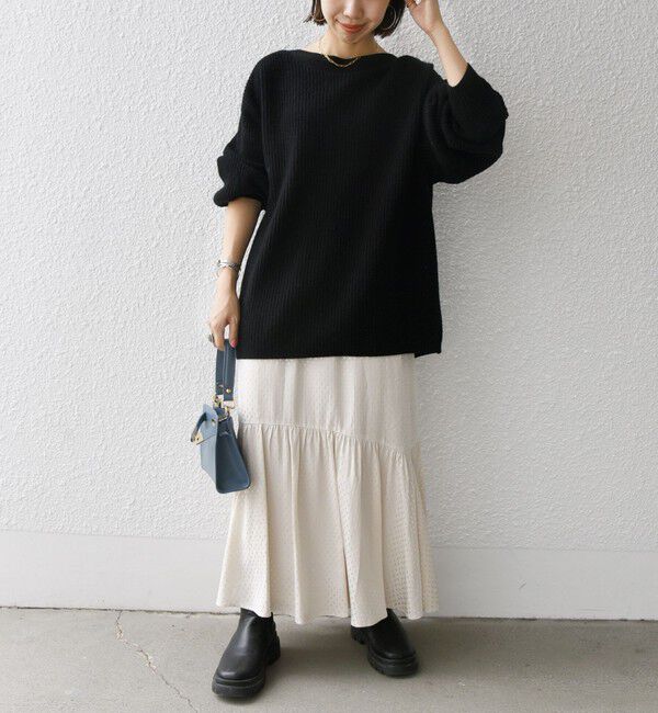 SHIPS any「SHIPS any: AQUA カシミヤ ミックス ボートネック ニット プルオーバー」|ニット・セーター|