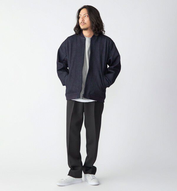 SHIPS「SHIPS: 〈セットアップ対応〉ダウンファブリック MA-1 ジャケット 〈デニム/無地〉」|ブルゾン・スタジャン|