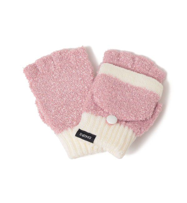 SHIPS KIDS「SHIPS KIDS:ふわもこ ミトン 手袋」|手袋|ピンク