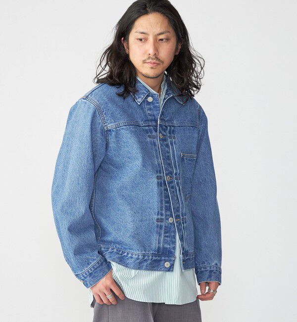 SHIPS「SHIPS: 〈セットアップ対応〉13.5oz リラックス デニム トラッカー ジャケット」|デニムジャケット|ライトブルー