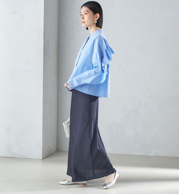 SHIPS for women「〈手洗い可能〉近江晒 タイプライター ラッフル ブラウス 24SS ◇」|シャツ・ブラウス|