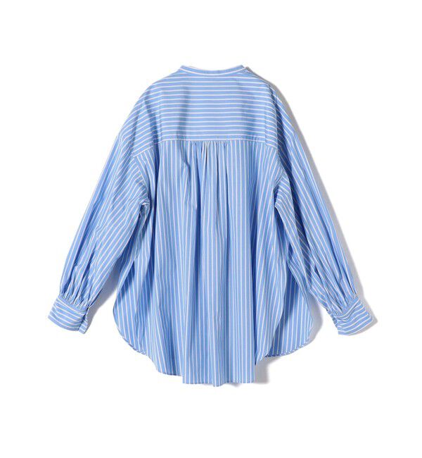 SHIPS for women「〈洗濯機可能〉レース 切替 ストライプ シャツ」|シャツ・ブラウス|