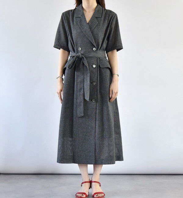 quaranciel「quaranciel:〈手洗い可能〉サマー カラミ テーラード ジャケット ワンピース」|ワンピース|