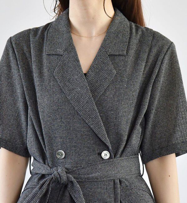 quaranciel「quaranciel:〈手洗い可能〉サマー カラミ テーラード ジャケット ワンピース」|ワンピース|