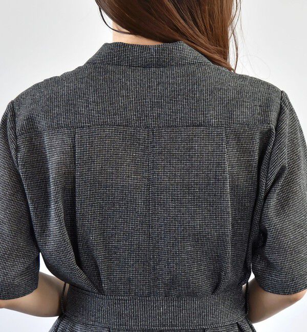 quaranciel「quaranciel:〈手洗い可能〉サマー カラミ テーラード ジャケット ワンピース」|ワンピース|