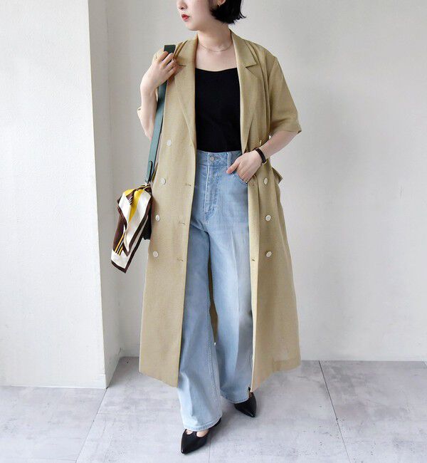 quaranciel「quaranciel:〈手洗い可能〉サマー カラミ テーラード ジャケット ワンピース」|ワンピース|