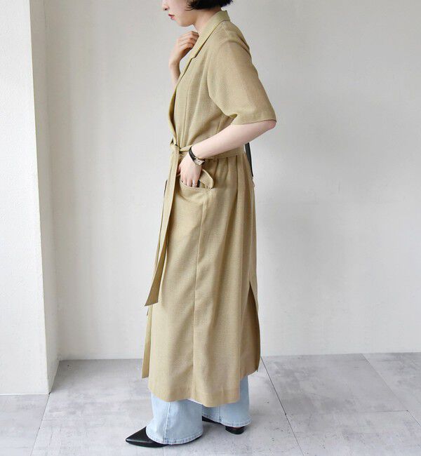 quaranciel「quaranciel:〈手洗い可能〉サマー カラミ テーラード ジャケット ワンピース」|ワンピース|