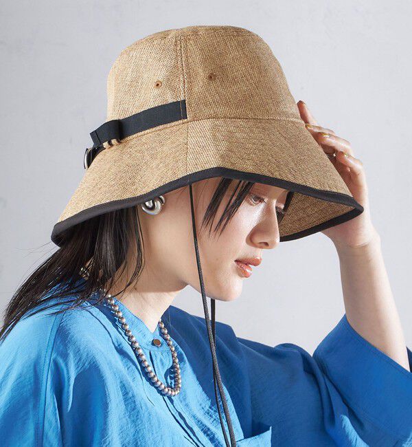 SHIPS for women「Rmeria:〈UVカット / 手洗い可能〉ペーパーライク パイピング ハット 」|ハット|