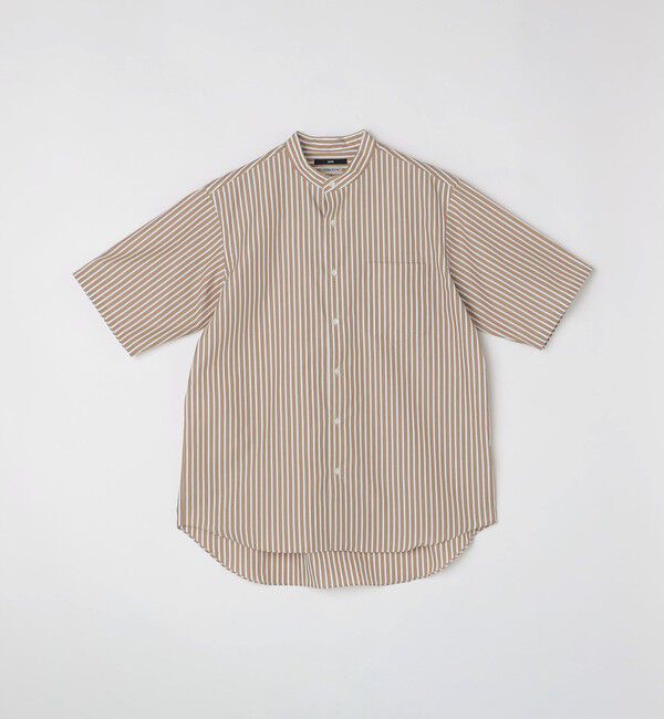 SHIPS「SHIPS: ハイカウント スーピマコットン バンドカラー ショートスリーブ シャツ」|シャツ・ブラウス|