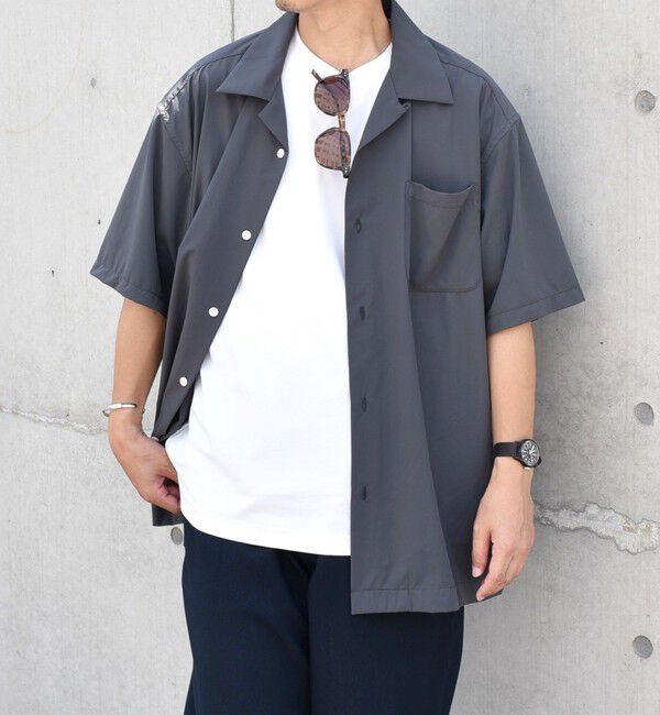 SHIPS any「【WEB限定】SHIPS any: 〈洗濯機可能・軽量〉ストレッチ ナイロン オープンカラー シャツ◇」|シャツ・ブラウス|