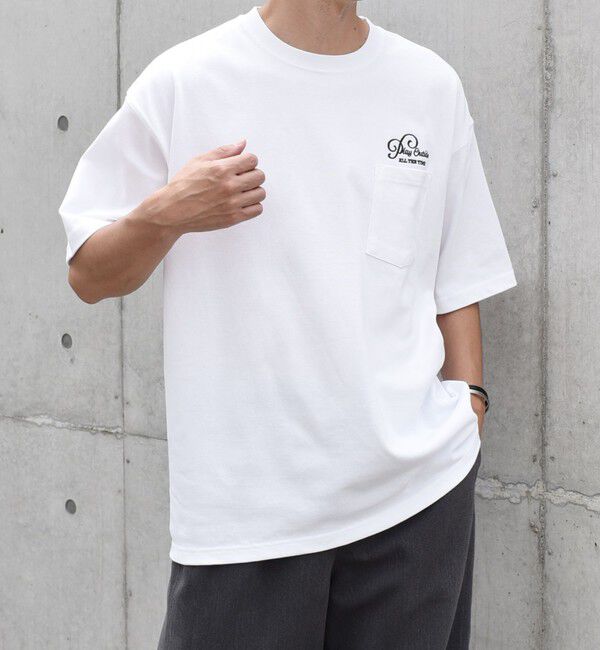 SHIPS any「SHIPS any: 9.1oz ヘビーウェイト メッセージ ロゴ ワンポイント 刺繍 ポケット Tシャツ◇」|Tシャツ・カットソー|