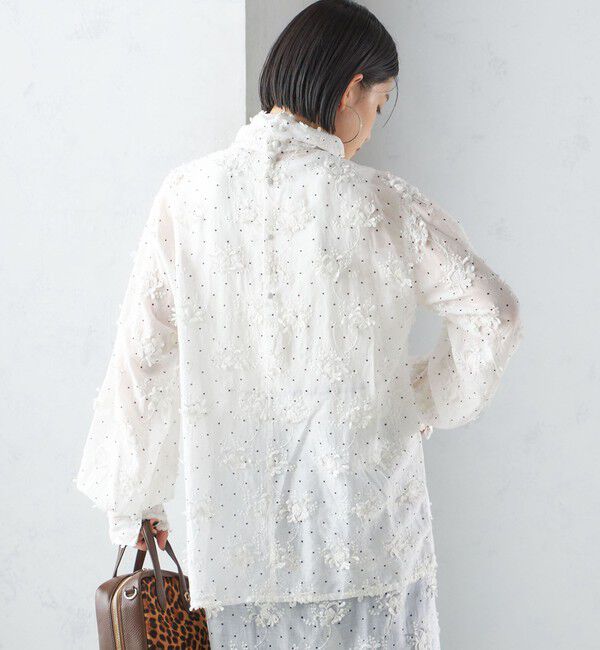 SHIPS for women「【SHIPS別注】crinkle crinkle crinkle:エンブロイダリー ドット ブラウス」|シャツ・ブラウス|