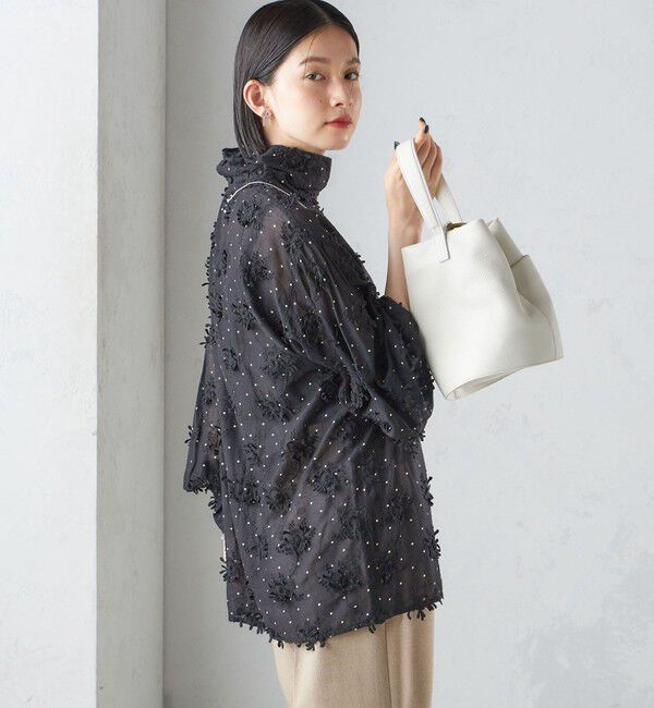 SHIPS for women「【SHIPS別注】crinkle crinkle crinkle:エンブロイダリー ドット ブラウス」|シャツ・ブラウス|