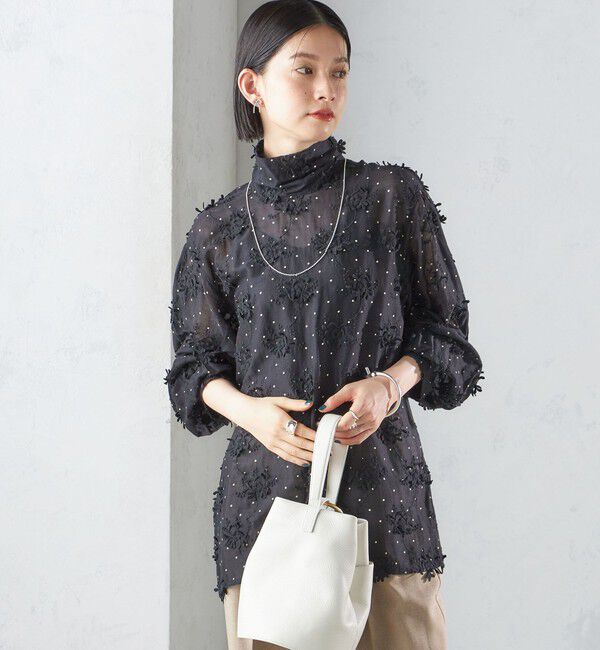 SHIPS for women「【SHIPS別注】crinkle crinkle crinkle:エンブロイダリー ドット ブラウス」|シャツ・ブラウス|