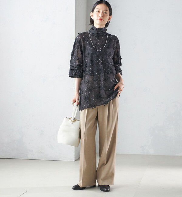 SHIPS for women「【SHIPS別注】crinkle crinkle crinkle:エンブロイダリー ドット ブラウス」|シャツ・ブラウス|