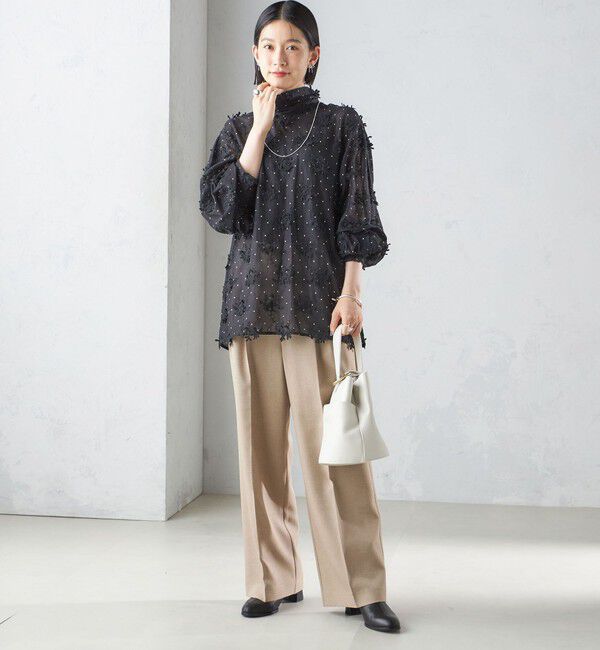 SHIPS for women「【SHIPS別注】crinkle crinkle crinkle:エンブロイダリー ドット ブラウス」|シャツ・ブラウス|