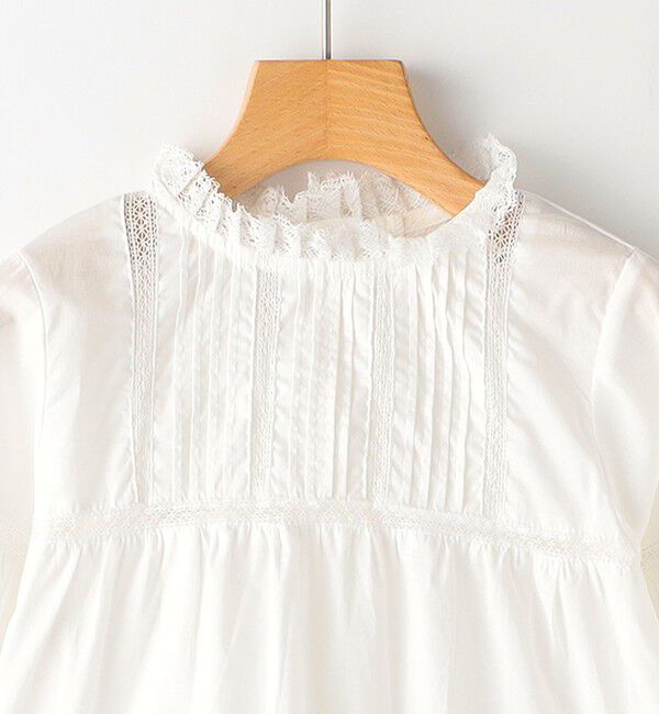 SHIPS KIDS「SHIPS KIDS:100～130cm / レース ピンタック 長袖 ブラウス」|シャツ・ブラウス|