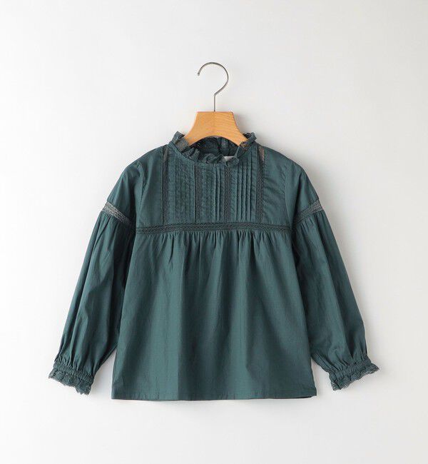 SHIPS KIDS「SHIPS KIDS:100～130cm / レース ピンタック 長袖 ブラウス」|シャツ・ブラウス|