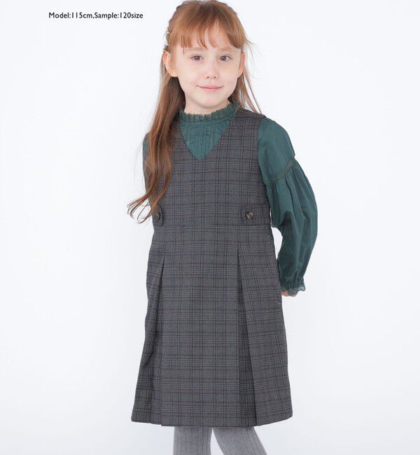SHIPS KIDS「SHIPS KIDS:100～130cm / レース ピンタック 長袖 ブラウス」|シャツ・ブラウス|