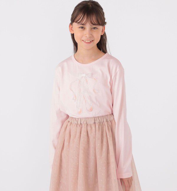 SHIPS KIDS「SHIPS KIDS:140～150cm / バレエ 長袖 TEE」|Tシャツ・カットソー|ライトピンク