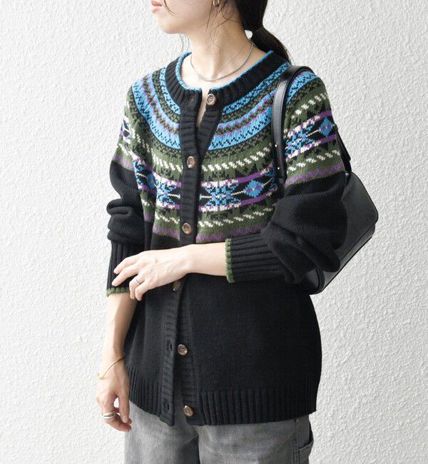 SHIPS any「SHIPS any:〈手洗い可能〉フェアアイル クルーネック ニット カーディガン」|カーディガン|