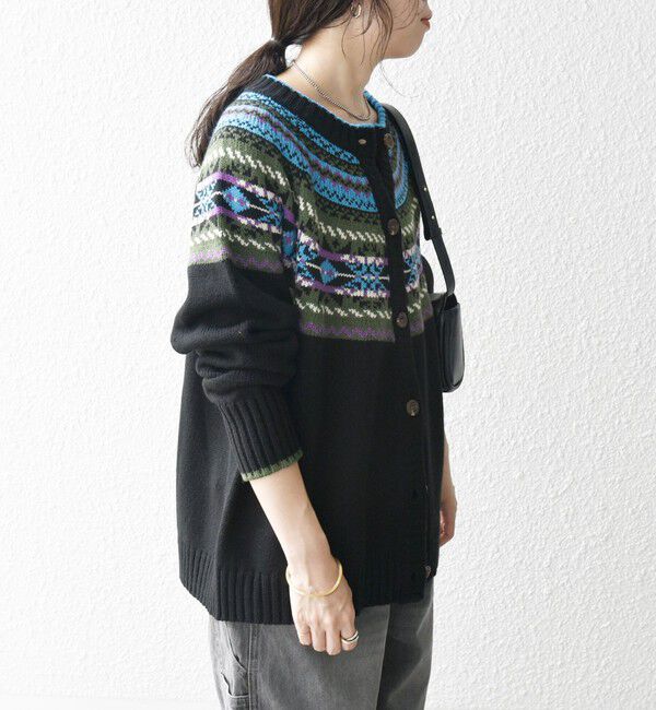 SHIPS any「SHIPS any:〈手洗い可能〉フェアアイル クルーネック ニット カーディガン」|カーディガン|