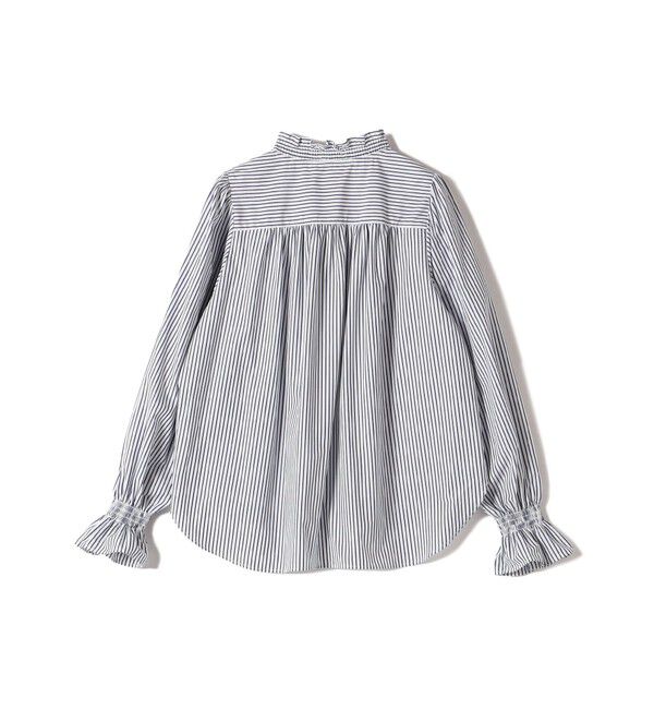 SHIPS for women「【WEB限定】〈手洗い可能〉 シャーリング Vネック 長袖 ブラウス」|シャツ・ブラウス|