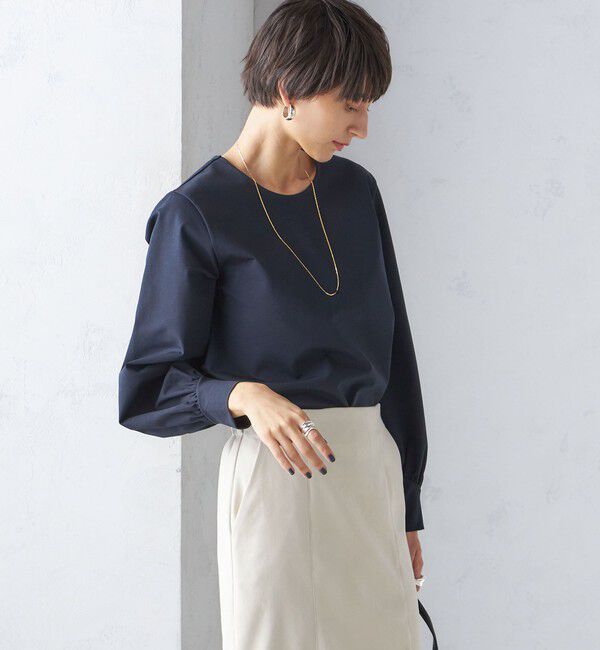 SHIPS for women「〈手洗い可能〉コットン ポンチ ボリューム 袖 プルオーバー」|プルオーバー|