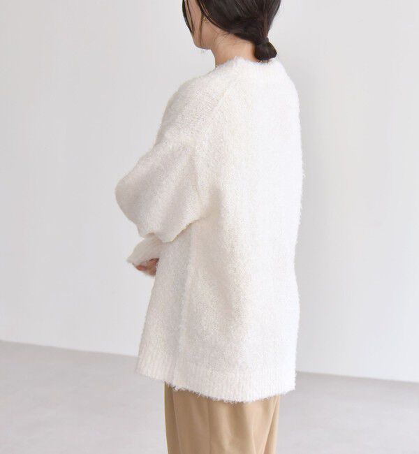 quaranciel「quaranciel:〈手洗い可能〉フェザーヤーン Vネック ラメ ニット カーディガン」|カーディガン|