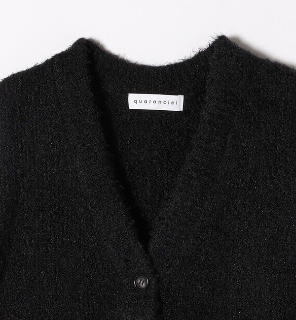 quaranciel「quaranciel:〈手洗い可能〉フェザーヤーン Vネック ラメ ニット カーディガン」|カーディガン|