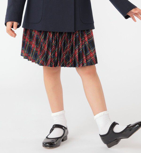 SHIPS KIDS「SHIPS KIDS:110～130cm / チェック プリーツ スカート」|フレア|レッド系