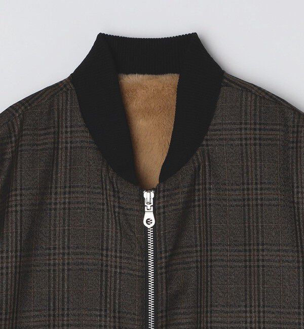 SHIPS Colors 「SHIPS Colors:THERMOLITE(R) ボア ボマー ジャケット チェック」|ブルゾン・スタジャン|